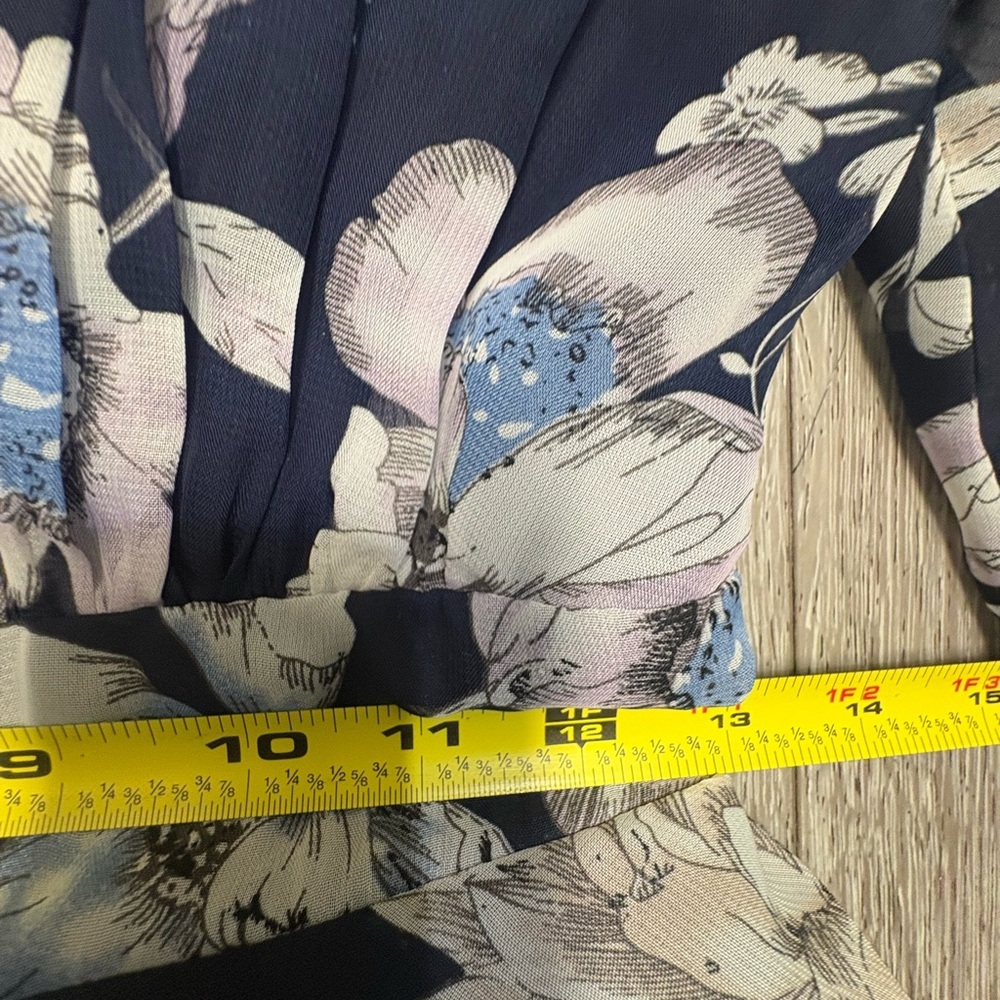 TFNC Navy Floral V-Neck Long Sleeve Chiffon Dress - Picture 7 of 14